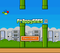 Frappy SNES (flappy bird clone) Title Screen